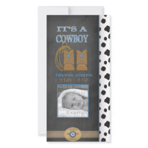 Chalkboard Cowboy Baby Ankündigung