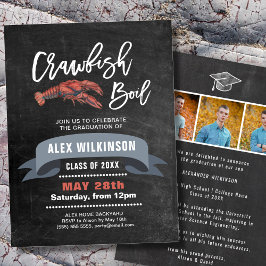 Chalkboard Crawfish Boil 3 Foto Graduation Party Einladung