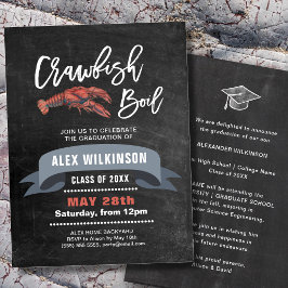 Chalkboard Crawfish Boil Abschluss GRILLEN Party Einladung