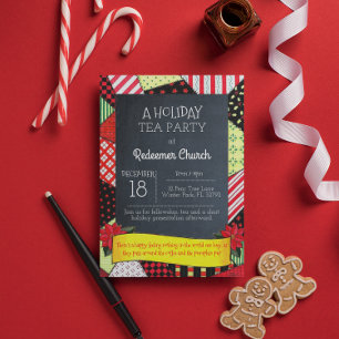 Chalkboard Crazy Quilt Fête Invitation