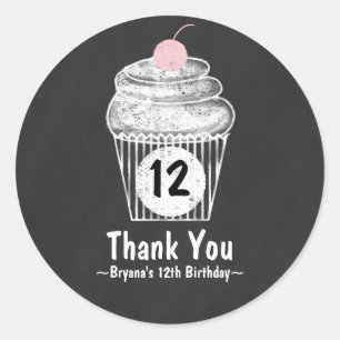 Chalkboard Cupcake Geburtstagsparty Gunst Sticker
