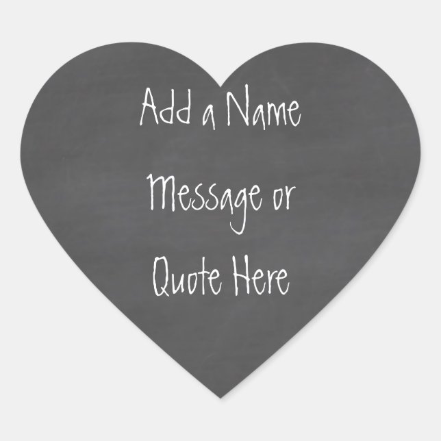 Chalkboard CustomizeABLEs Herz-Aufkleber (Vorderseite)