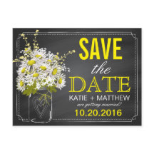 Chalkboard Daisy Modern Rustikal Save the Date