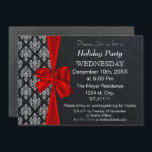 Chalkboard Damast roter Bogen Holiday Party Einlad Einladung<br><div class="desc">Chalkboard Damast roten Bogen,  festlich,  Feierabend,  Weihnachtsfeier Einladung</div>