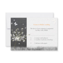 Chalkboard Dandelion Wedding RSVP Card