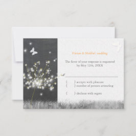Chalkboard Dandelion Wedding RSVP Card