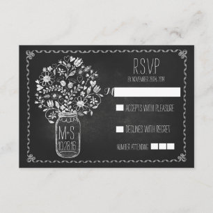 chalkboard de mât floral carte RSVP