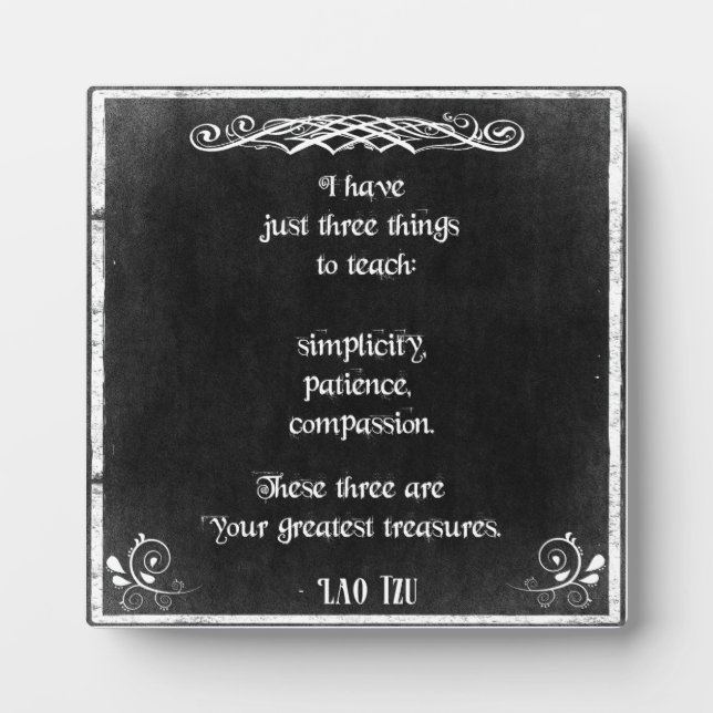 Chalkboard-Design mit Lao Tzu Inspiration Zitat Fotoplatte (Vorderseite)