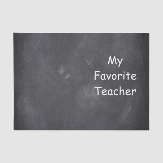 Chalkboard-Designgeschenk für Lieblings-Lehrer Seidenpapier (Vorderseite)