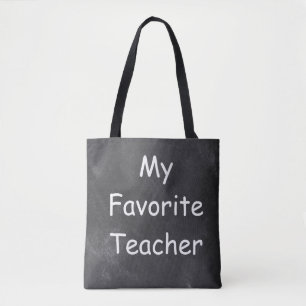 Chalkboard-Designgeschenk für Lieblings-Lehrer Tasche