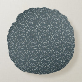 Chalkboard Doodle Hörmuster Rundes Kissen