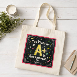 Chalkboard Doodle Tote Bag - A+ in Wahnsinn! Tragetasche