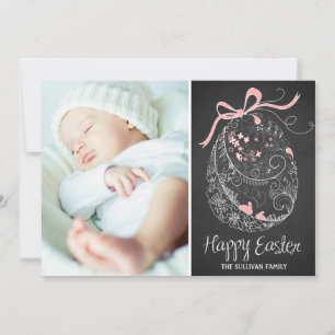 Chalkboard Easter Egg   Happy Easter Photo Card Feiertagskarte