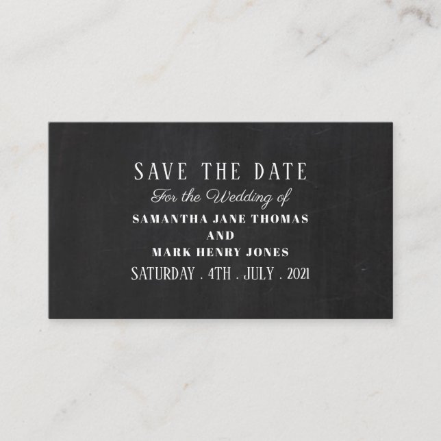 Chalkboard-Effekt, Save the Date Begleitkarte (Vorderseite)