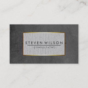 Chalkboard Elegante Beruflich Moderne Linen Gold Visitenkarte