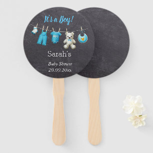 Chalkboard Es ist eine Niedliche Baby-Dusche. Fächer