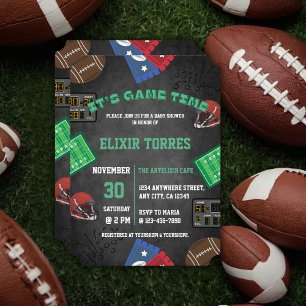 Chalkboard Es ist Game Time Football Baby Shower Einladung
