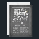 Chalkboard essen Drink sei fröhlich Urlaub Einladu Einladung<br><div class="desc">Moderne und trendige Chalkboard essen Drink Be Merry Holiday Einladung mit Typografie,  Schneeflocken,  ein Martini Glas mit einem rot-weißen Bonbon Stock. Stilvolle & schicke Weihnachtseinladung für alle Ihre festlichen Wintertage.. Party,  Party,  Cocktail Party und Dinner Party.</div>