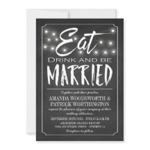Chalkboard essen Drink & seien Sie Verheiratet Hoc