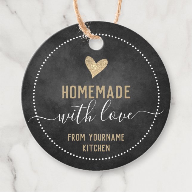 Chalkboard Extravagante Skriptschrift, hausgemacht Geschenkanhänger (Vorderseite)