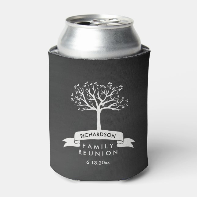 Chalkboard Family Wiedersehen mit Banner und Baum Dosenkühler (Kanne Vorderseite)