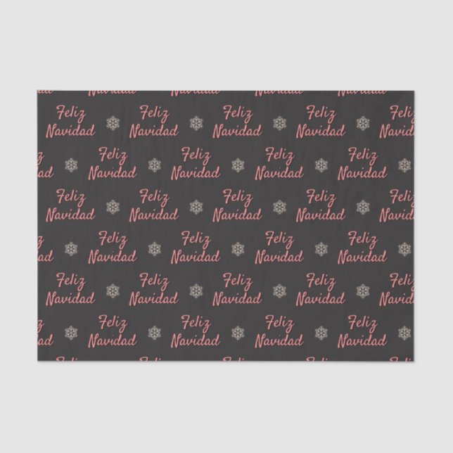 Chalkboard Feliz Navidad & Snowflakes Seidenpapier (Vorderseite)