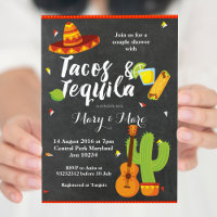 Chalkboard Fiesta Tacos et Invitation Tequila