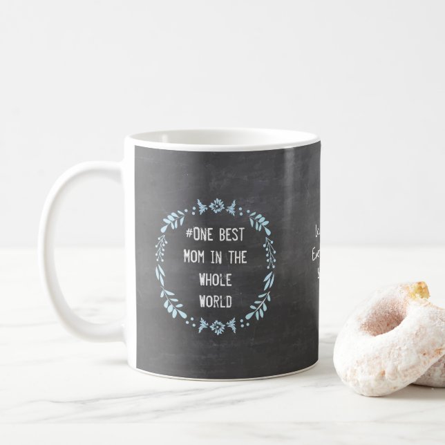 Chalkboard Floral Garland Best Mama Tasse (Mit Donut)