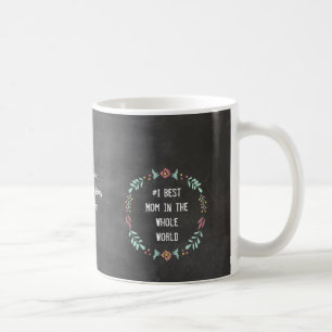 Chalkboard Floral Garland Best Mama Tasse