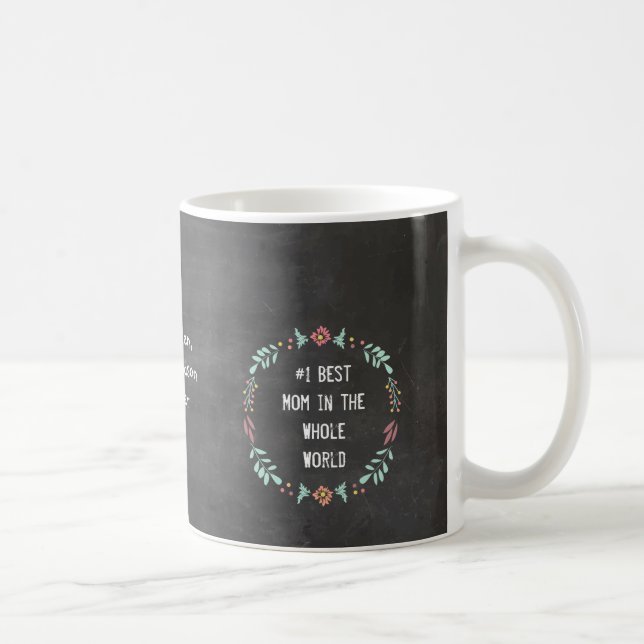 Chalkboard Floral Garland Best Mama Tasse (Rechts)