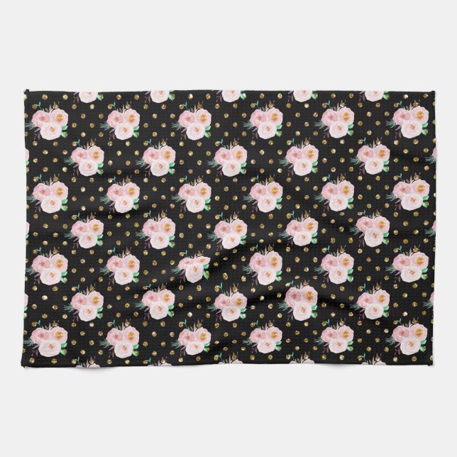 Chalkboard Floral Geschirrtuch (Horizontal)
