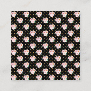 Chalkboard Floral Quadratische Visitenkarte