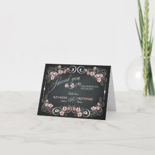 Chalkboard Floral Vintag Bold Vielen Dank DIY Card Dankeskarte