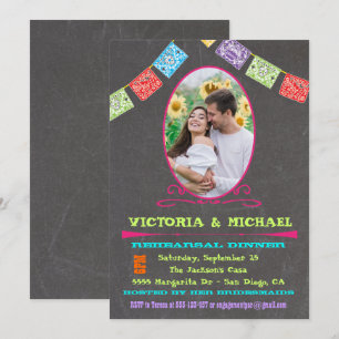 Chalkboard Foto Mexican Fiesta Probe Dinner Einladung