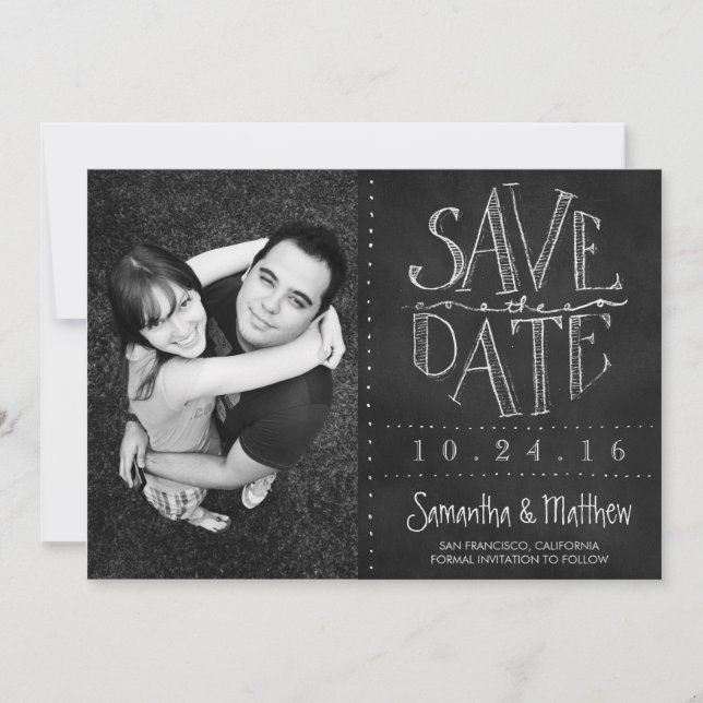 Chalkboard-Foto Save the Date (Vorderseite)