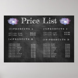 Chalkboard Fotografen Preis Menü Print Poster
