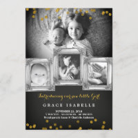 Chalkboard Frame Confetti Baby Faire-part de naiss