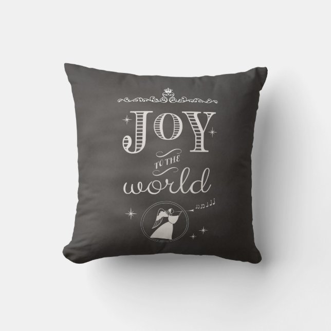Chalkboard - Freude am Weihnachtsgel der Welt Kissen (Vorderseite)