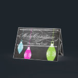 Chalkboard Frohe Weihnachtsfamilie Foto-Karte Feiertagskarte<br><div class="desc">Filigree ästhetische Retro Lime Green Pink und Blue Ornaments auf Chalkboard Typografie Weihnachtsfotokarte</div>