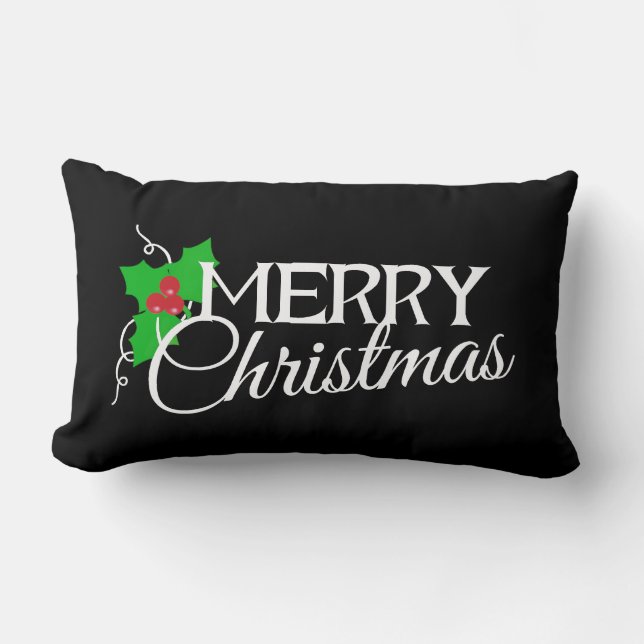 Chalkboard Frohe Weihnachtskissen Lendenkissen (Vorderseite)