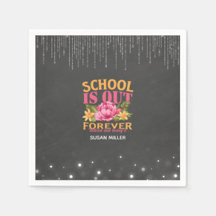 Chalkboard Funny Teacher Blumenversorgung Serviette