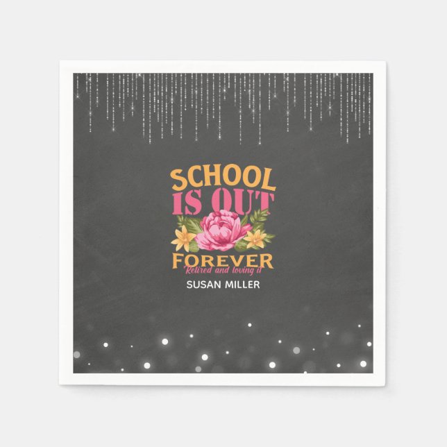Chalkboard Funny Teacher Blumenversorgung Serviette (Vorderseite)