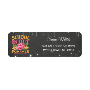 Chalkboard Funny Teacher Floral Ruhestandadresse