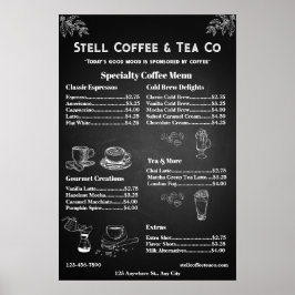Chalkboard für allgemeine Kaffeekarten anpassen Poster