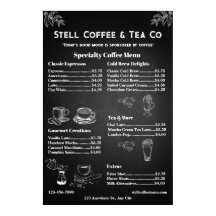 Chalkboard für allgemeine Kaffeekarten anpassen