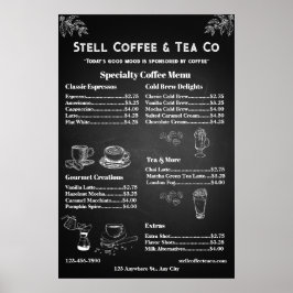 Chalkboard für allgemeine Kaffeekarten anpassen Poster