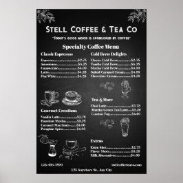Chalkboard für allgemeine Kaffeekarten anpassen Poster