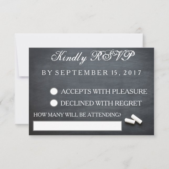 Chalkboard für immer und immer RSVP-Karte RSVP Karte (Rückseite)