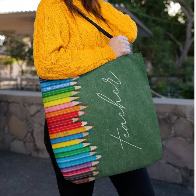 Chalkboard für niedliche Lehrer Personalisiert Tasche (Von Creator hochgeladen)