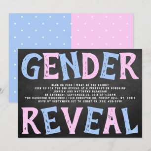 Chalkboard Gender Reveal Party! Babyparty Einladung